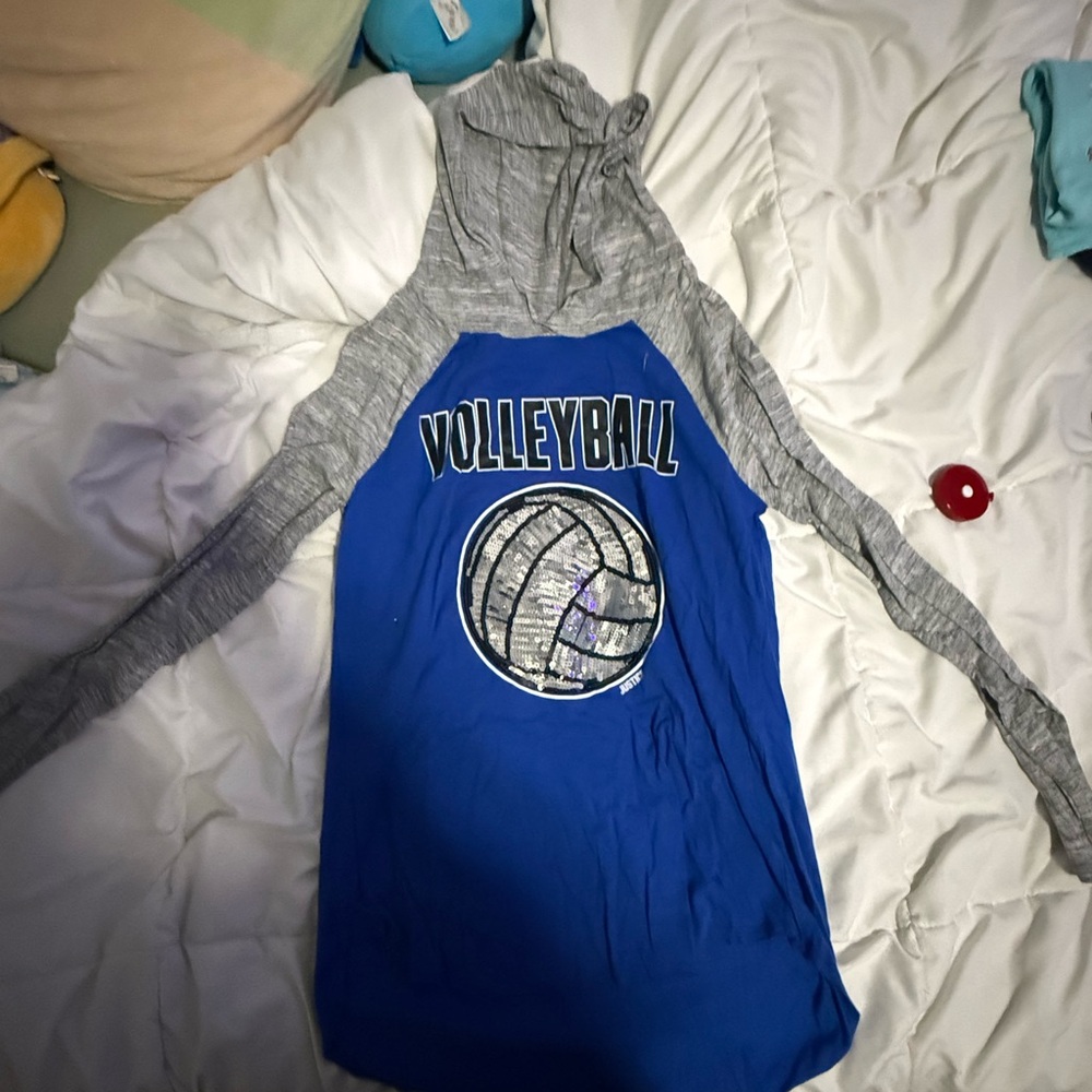 Justice Blue and Gray Volleyball Hoodie